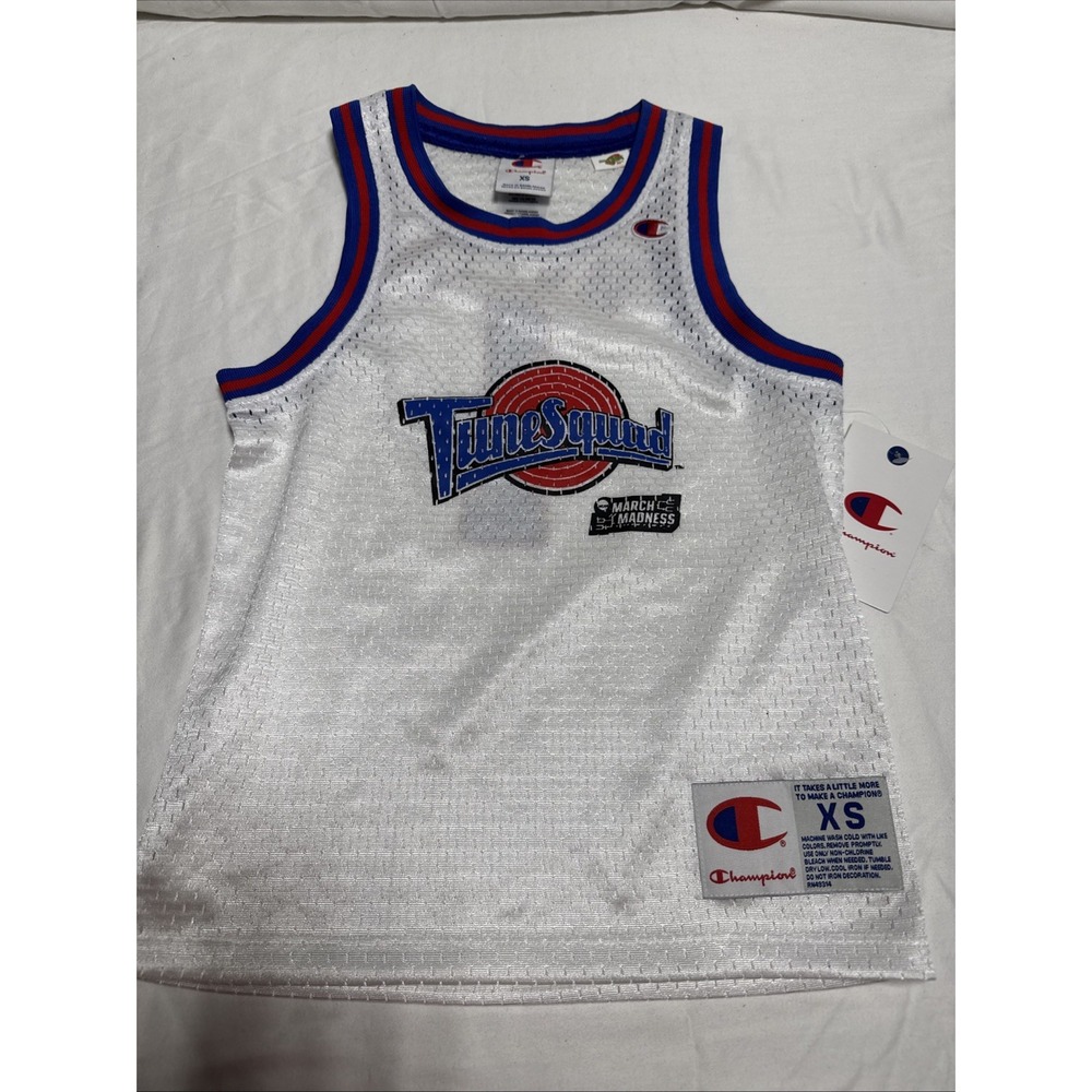 NWT Champion Kids XS Tune Squad Bugs Bunny Space Jam Basketball Jersey White